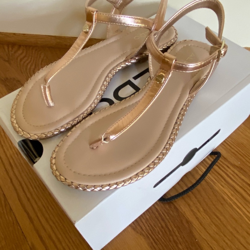 Aldo Rose Gold Gladiator Sandals NWT